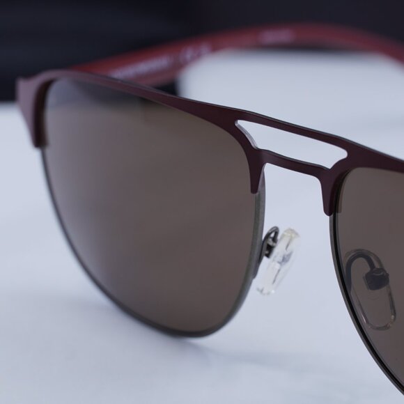 Emporio Armani EA2144 336673 Rectangle Sunglasses - Gunmetal/Burgundy - Picture 2 of 11